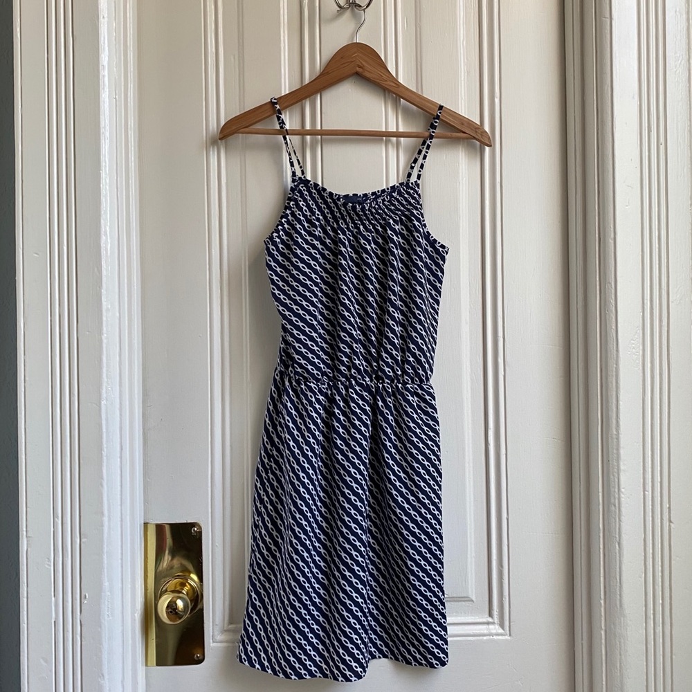 GAP Military Blue Chain Link Print Dress